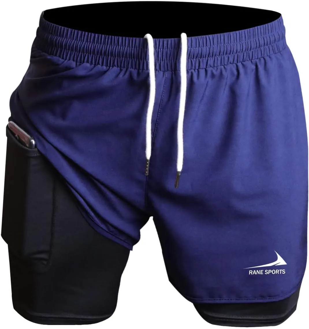 Men's Running Shorts 2 in 1 Short Gym Athletic Outdoor Jogging Workout Training Shorts