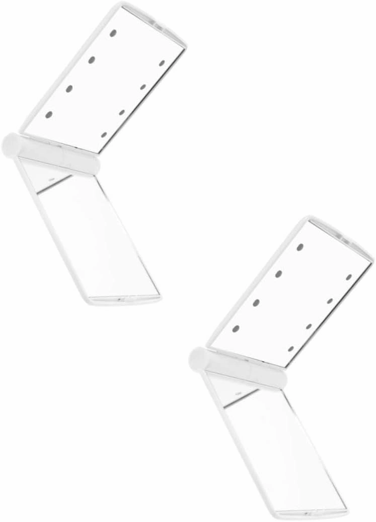 MERRYHAPY 2pcs Portable Led Makeup Mirror Compact Folding Travel Vanity Mirror Touch Control for Women and Makeup Artists Chic Design
