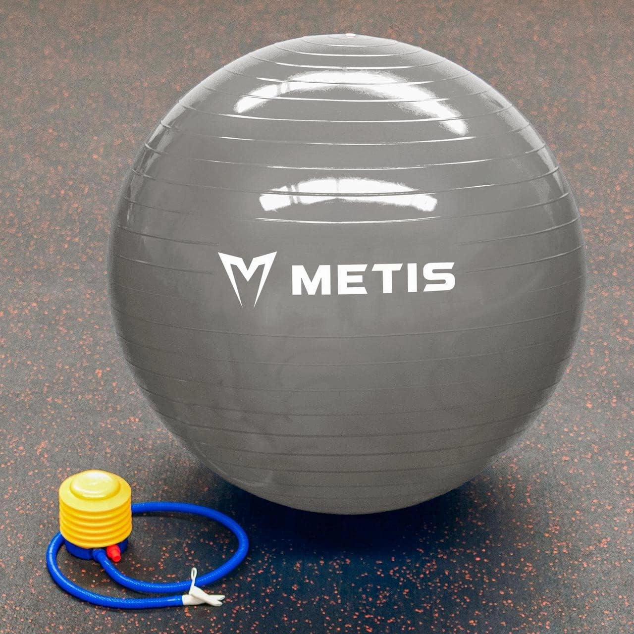 METIS 22in Exercise Ball - Yoga Ball/Swiss Ball for Home & Gym Workouts | Durable Anti-Burst PVC | Yoga, Pilates, Pregnancy & More | Pump Included
