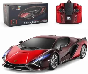 MIEBELY Lamboghini RC Car - 1:24 Scale Lambo Toy Car 3.7V 500mAh, Sián Fast Remote Control Car for Boys 8-12, Rc Race Car Model Birthday Gifts for Kids Adults Boys Girls Age 6-12 Year Old