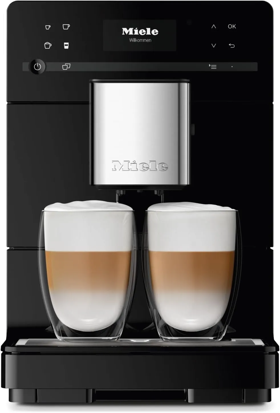 Miele CM 5310 Silence Automatic Coffee Maker - With OneTouch for Two, AromaticSystem, coffee pot, cleaning programs and more, in Obsidian Black