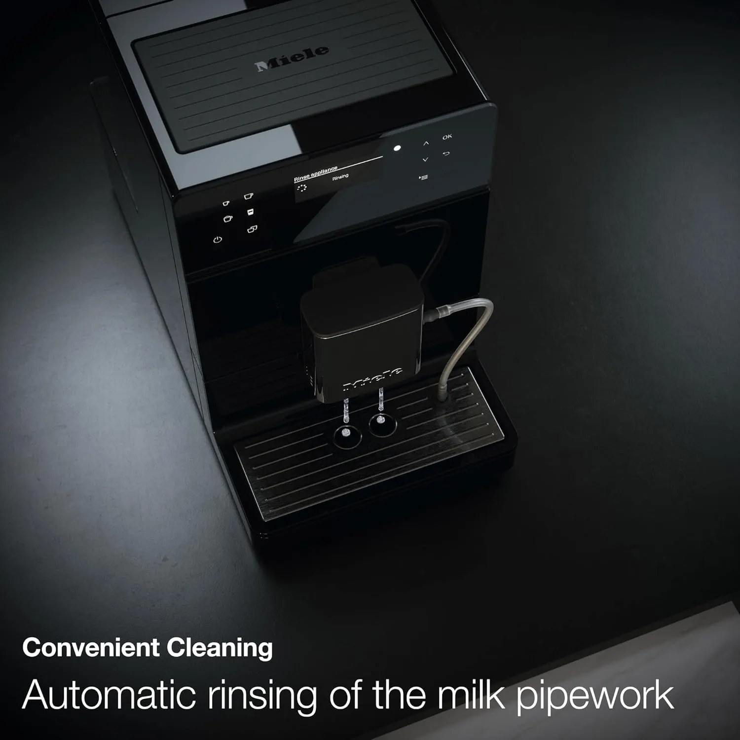 Miele CM 5310 Silence Automatic Coffee Maker - With OneTouch for Two, AromaticSystem, coffee pot, cleaning programs and more, in Obsidian Black