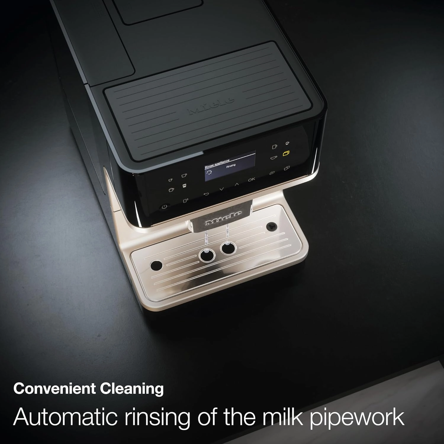 Miele CM 6360 MilkPerfection Automatic Coffee Machine - OneTouch for Two, AromaticSystem, 8 individual profiles, DoubleShot, WiFi-compatible, LED lighting, in Lotus White CleanSteel Metallic