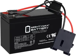 Mighty Max Battery Drop in Replacement for 12v Power Wheels Ride on Toy 9ah Battery kit and Harness