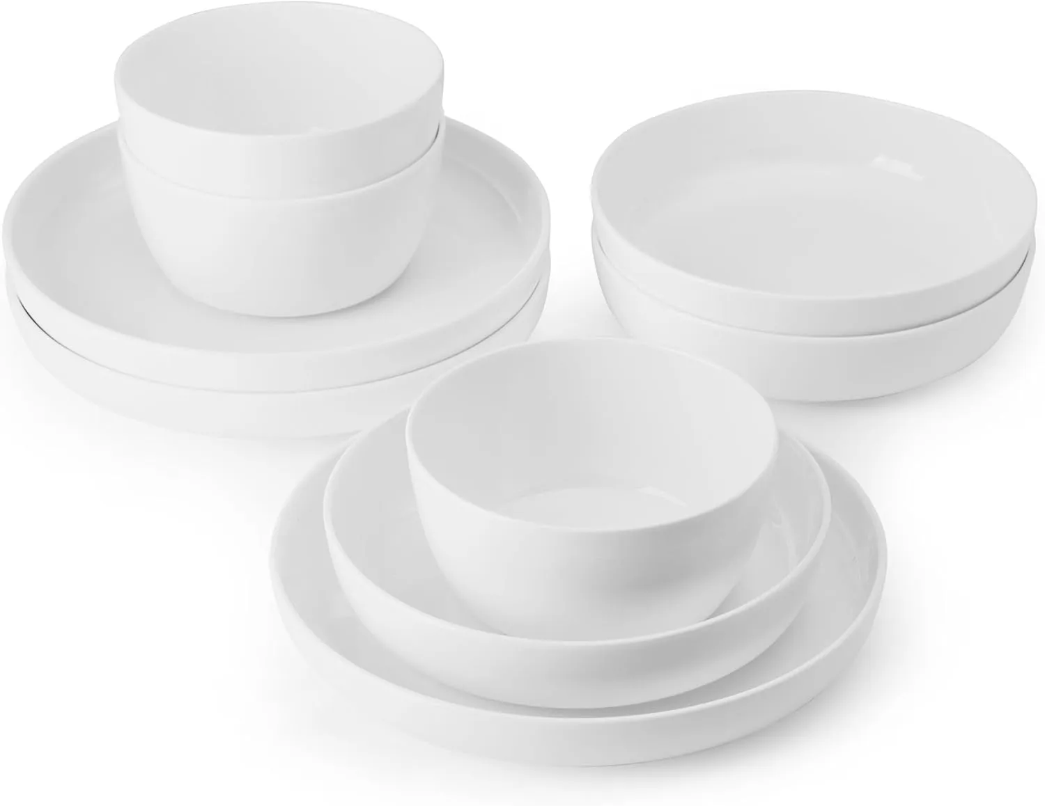 Mikasa Delray Bone China Lightweight Chip Resistant 9 Piece Dinnerware Bowl Set, Service for 3, White