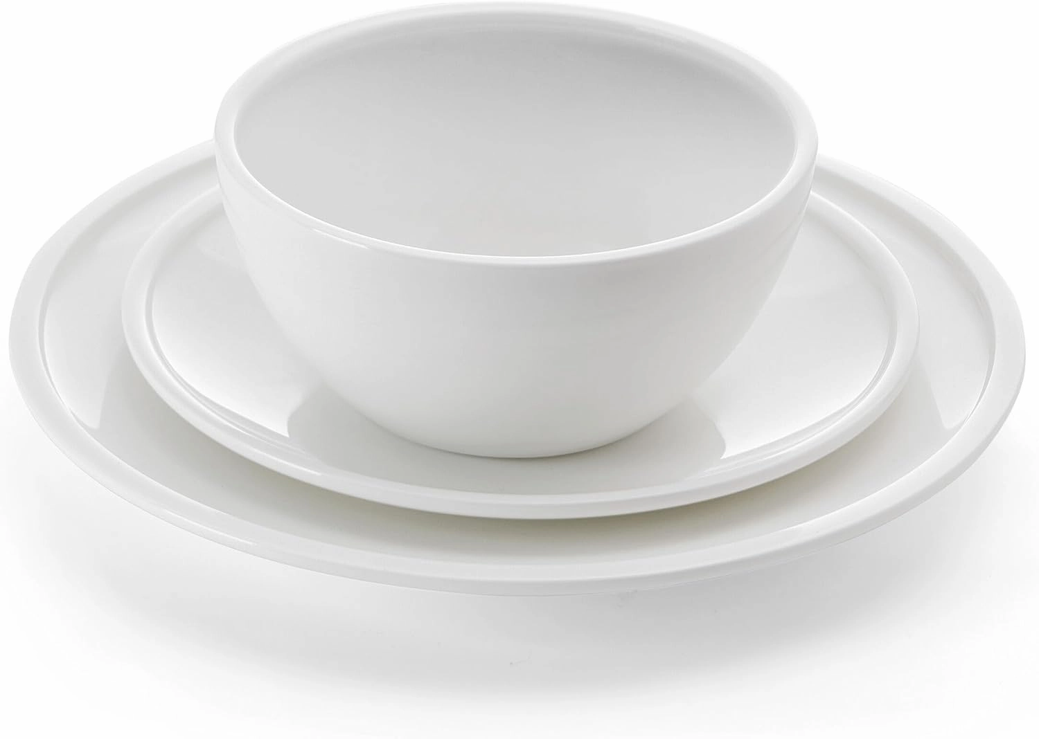 Mikasa Colter Bone China Lightweight Chip Resistant 12 Piece Dinnerware Set, Service for 4, White