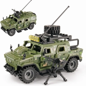 Military Armored Vehicle Building Block Set for Kids Age 6 ,Army Police Series Building Block,Car Model Toys Battle BrickGifts for Boys（3 Styles）,130 PCS