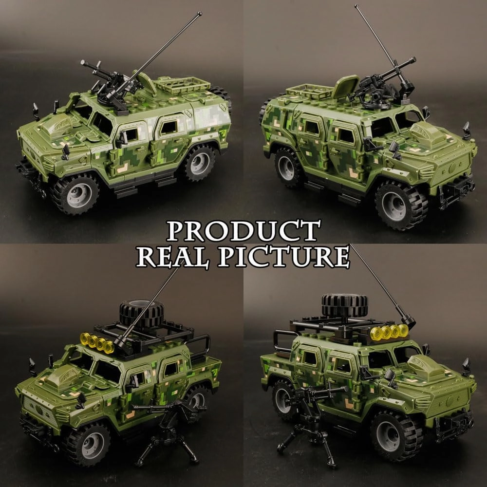 Military Armored Vehicle Building Block Set for Kids Age 6 ,Army Police Series Building Block,Car Model Toys Battle BrickGifts for Boys（3 Styles）,130 PCS