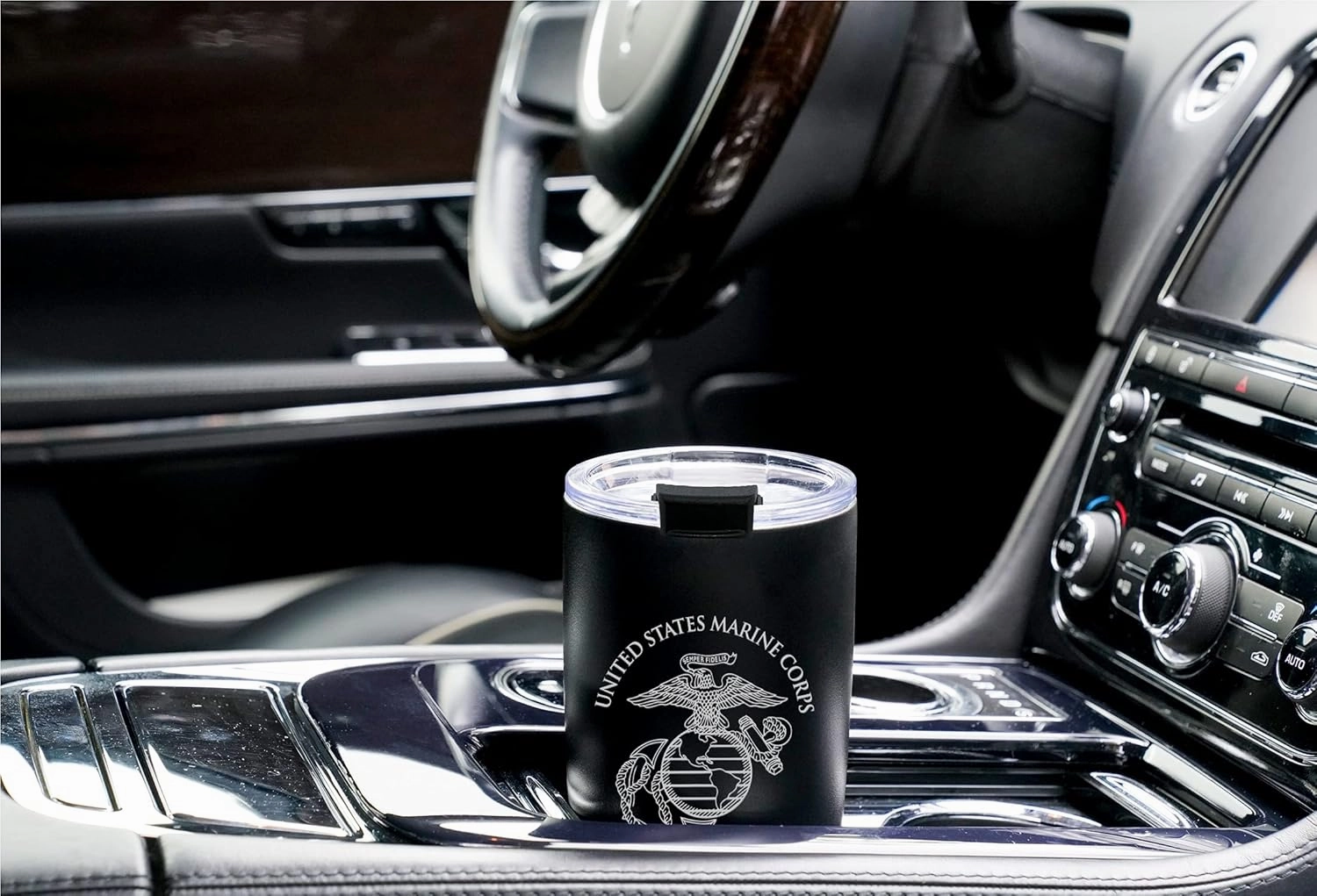Military Gift Shop Marine Corps 20oz Insulated Tumbler-Double-Walled Stainless Steel Travel Cup-Durable & Leakproof-Disabled Vet Owned Business USMC 20oz Tumbler