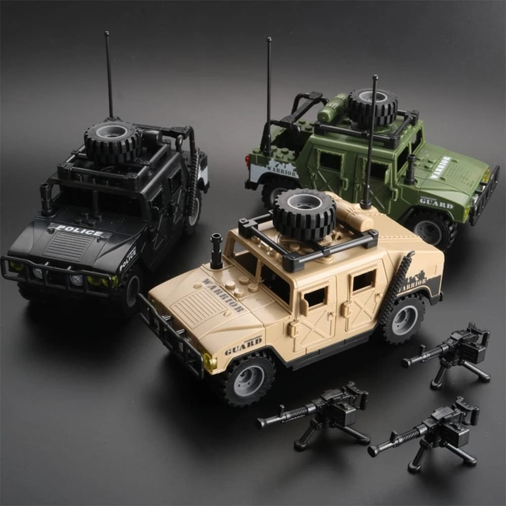 Military Vehicle Building Blocks Playsets, 4 in 1 Army Truck Building Kit, Army Vehicles Toys for Boys