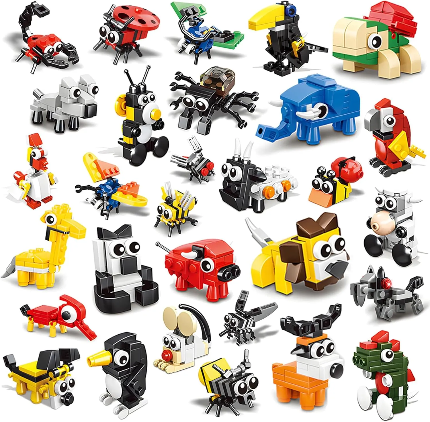 Mini Animal Building Blocks Sets 30 Pack for Boys & Girls Ages 6-12 – Kids Party Favors, Treasure Box Toys, Classroom Prizes & Goodie Bag Stuffers
