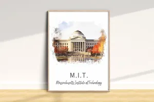 Mit Massachusetts Institute Of Technology Print, Usa Uni Poster, Graduation Wall Art Home Decor College Alumni Print School Watercolor Art Mit 129 Poster Photo