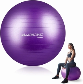 Mobiclinic® Fitness Pilates Ball 58 cm with Inflator Non-Slip Puncture Resistant Washable Pilates Ball for Fitness Sports Pregnant Women PY-01