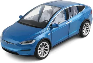 Model X Toy Car 1/24 Diecast Model X Model Car Pull Back Vehicles with Sound and Light, Eagle Wing Door, Big Model X Diecast Car Model Toy Suitable for Kids Adults Birthday Gift