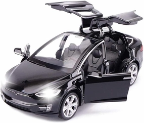 Model X Toy Car, 1:32 Zinc Alloy Model Car Pull Back Vehicles Door Opening with Light, Mini Model X Diecast Car Toy Collectible Model X90 Toy for Toddler Boys Girls