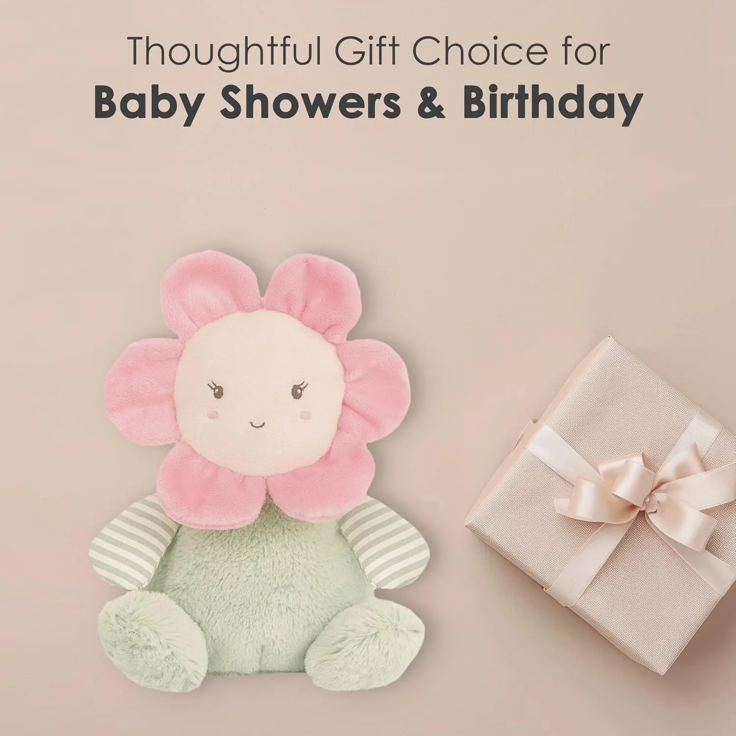 MON AMI Flower Pal Doll Stuffed Toy – 7”, Flower Plush Toy, Use as Toy or Nursery Room Décor, for Kids of All Ages