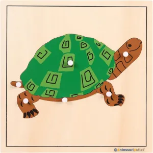 Montessori Wooden Turtle Puzzle for Kids Ages 3-6 – Educational Shape Sorting Toy for Preschool Learning, Fine Motor Skills & Problem Solving | Safe Toddler Puzzle for Home & Classroom (7-Pieces)