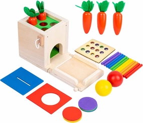 Montessori 4 in 1 Object Permanence Box Toddler Play Kit Toys 1-3 Year Old