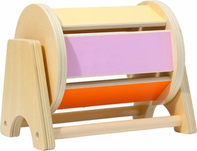 Montessori Mama Spinning Rainbow Drum: Montessori Toys for Babies 0-6 Months Wood-Constructed Educational Montessori Baby Toys for Babies 6-12 Months with Sensory Audible Bells