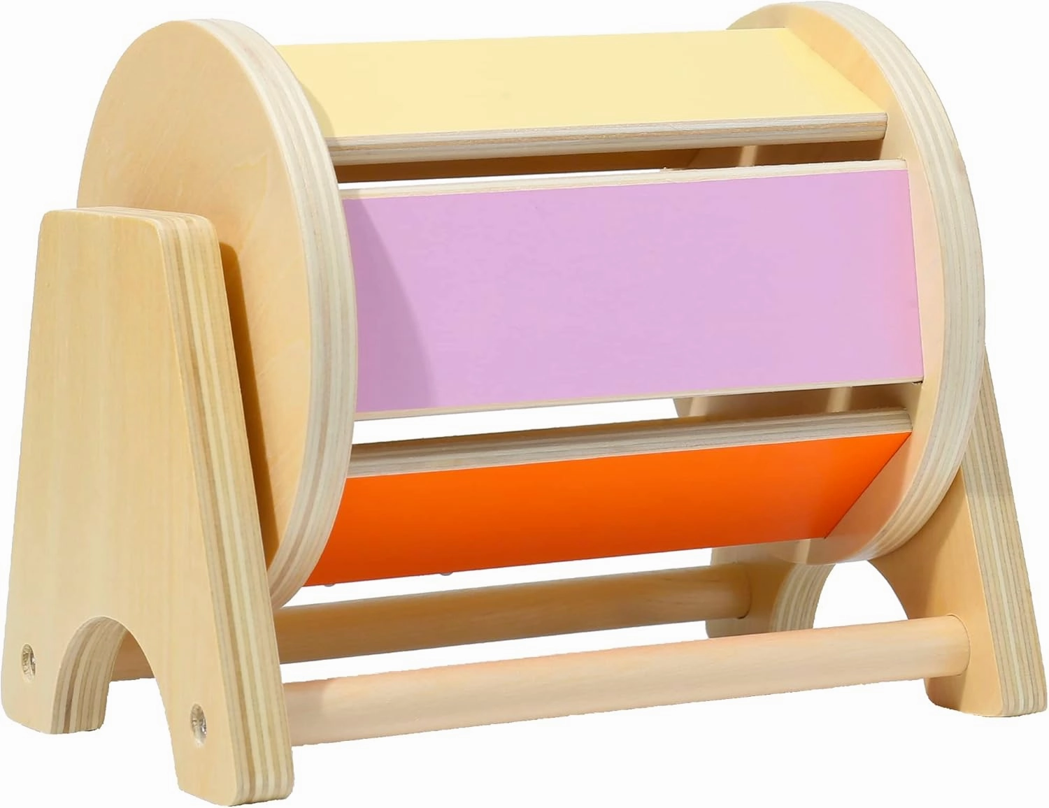 Montessori Mama Spinning Rainbow Drum: Montessori Toys for Babies 0-6 Months Wood-Constructed Educational Montessori Baby Toys for Babies 6-12 Months with Sensory Audible Bells
