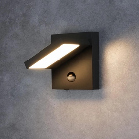 Motion Sensor Ourdoor Wall Sconce Light LED Exterior Light Fixture Black Modern Front Porch Light Wall Mount Lamp IP54 Waterproof for House Garden Garage Patio,3000K 650LM