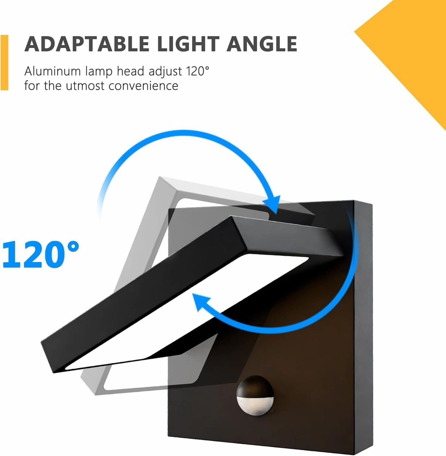Motion Sensor Ourdoor Wall Sconce Light LED Exterior Light Fixture Black Modern Front Porch Light Wall Mount Lamp IP54 Waterproof for House Garden Garage Patio,3000K 650LM