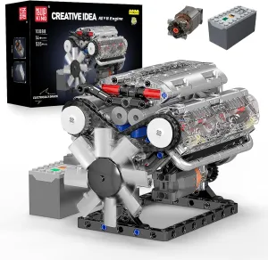 Mould King 10088 V8 Engine Building Kit - Build Your Own V8 Engine Toy, 8-Cylinder Petrol Car Engine Replica Model Building Kit for Kids/Teens 10  Years (535 Pcs)