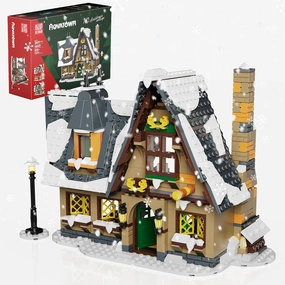 Mould King Retro Christmas Snow House Blocks Set, Build a Winter Village with Family, Holiday Cabin Collections Kit for Adults, 2025 Xmas Decoration Gifts for Boys and Girls 16049