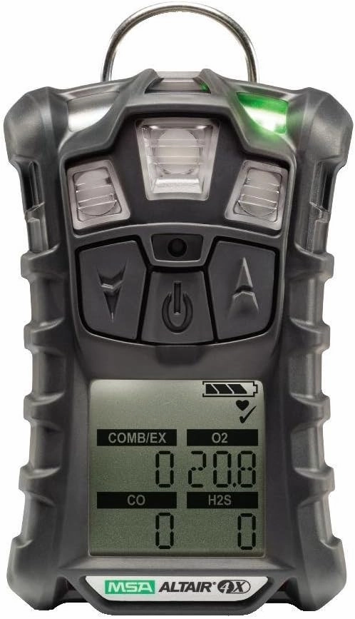 MSA 10107602 ALTAIR 4X Multi-Gas Detector - (LEL, O2, CO, H2S), Color: Charcoal, Portable Gas Monitor, Durable, Safety, Handheld, CSA Approval, Instrument Only