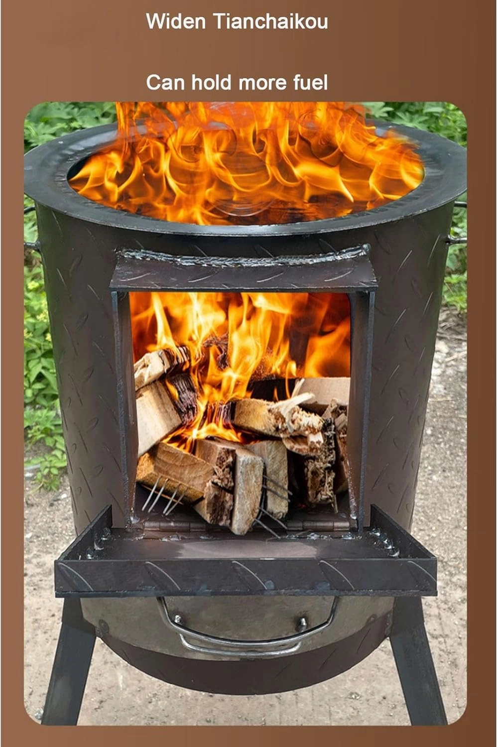 Multifunctional portable detachable wood stove, outdoor camping wood stove, mobile stove camping stove, Black, 617842