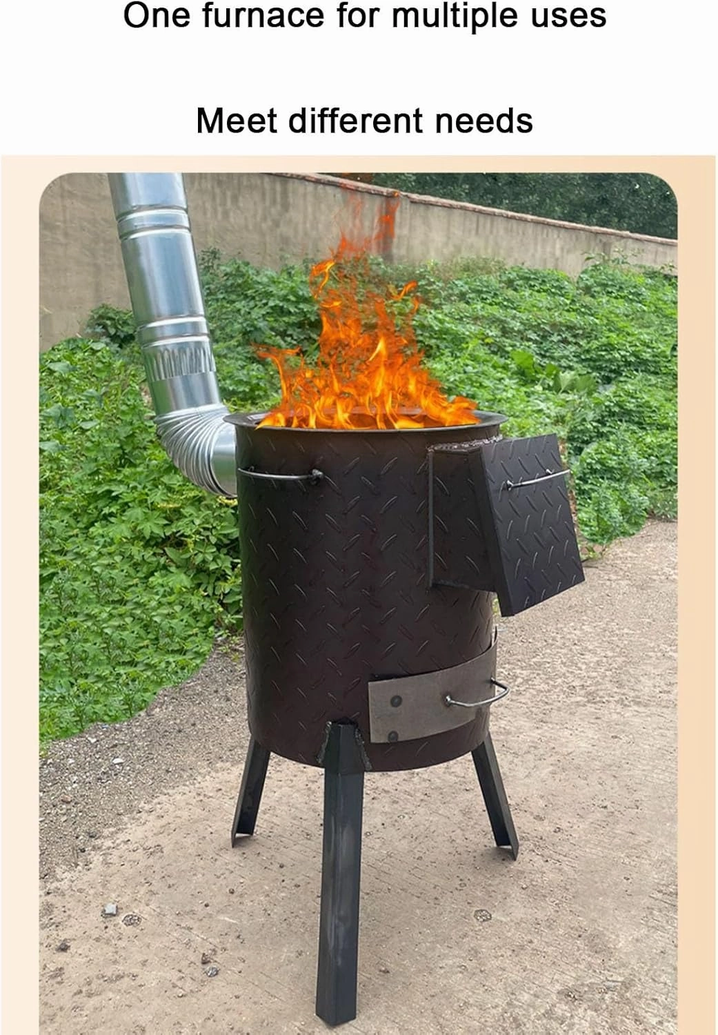 Multifunctional portable detachable wood stove, outdoor camping wood stove, mobile stove camping stove, Black, 617842