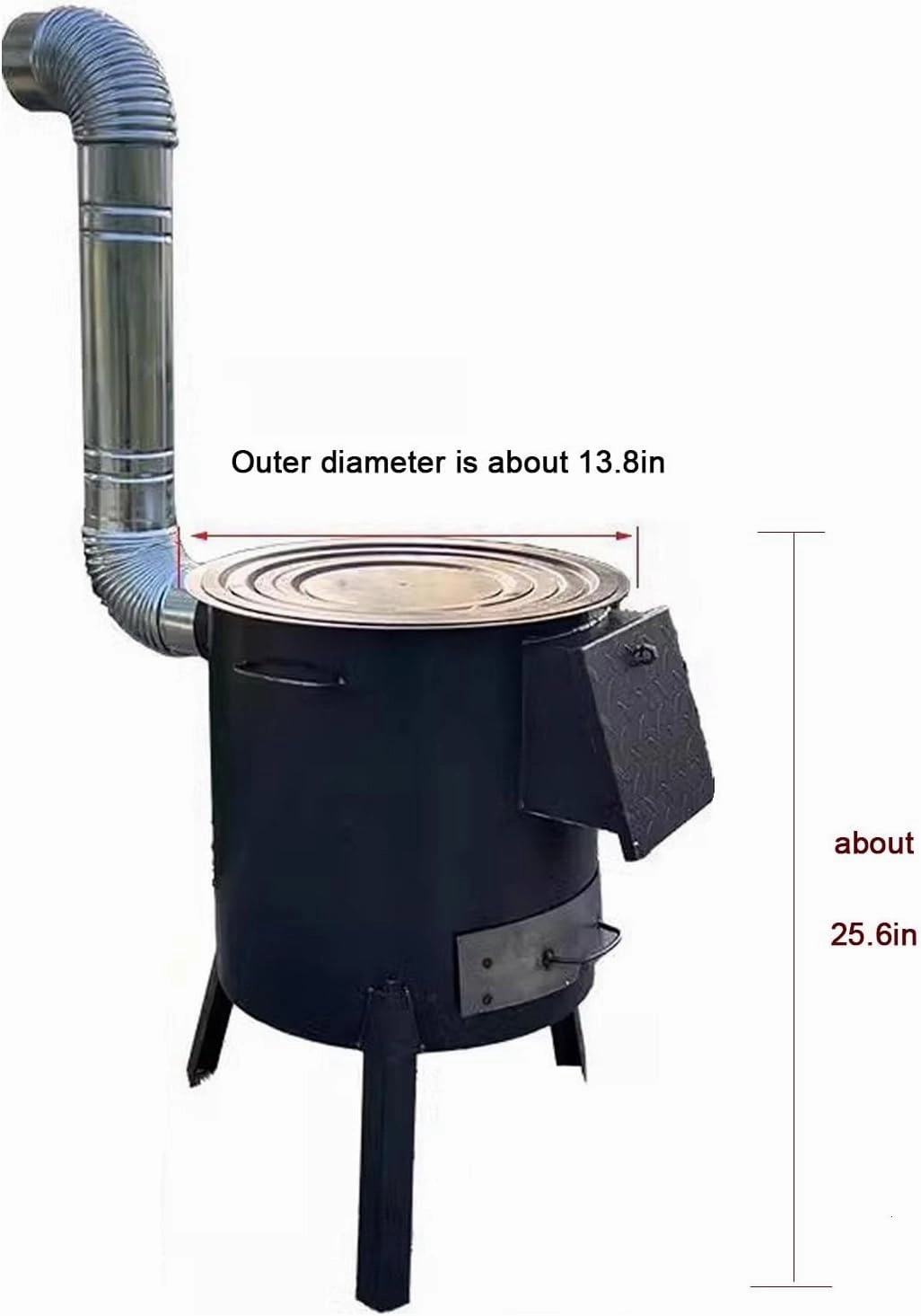 Multifunctional portable detachable wood stove, outdoor camping wood stove, mobile stove camping stove, Black, 617842