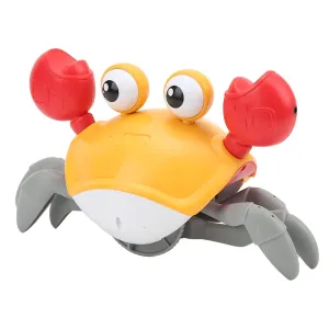 Musical Crawling Crab Toy, Bump USB Rechargeable Light Music Kids Development Christmas for 3  Years (Orange)