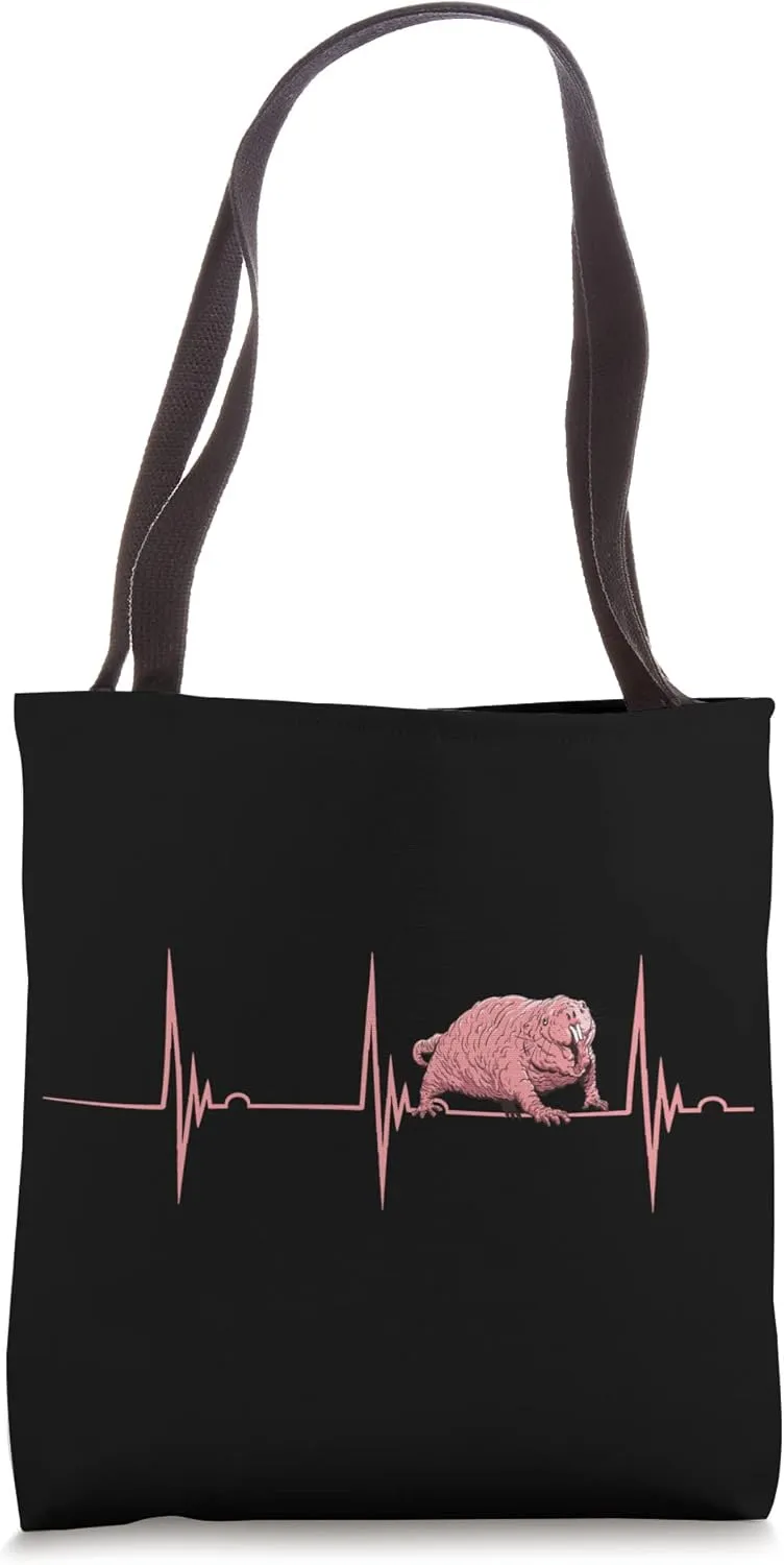 Naked Mole Rat Pulse Heartbeat EKG Naked Mole Rat Lovers Tote Bag