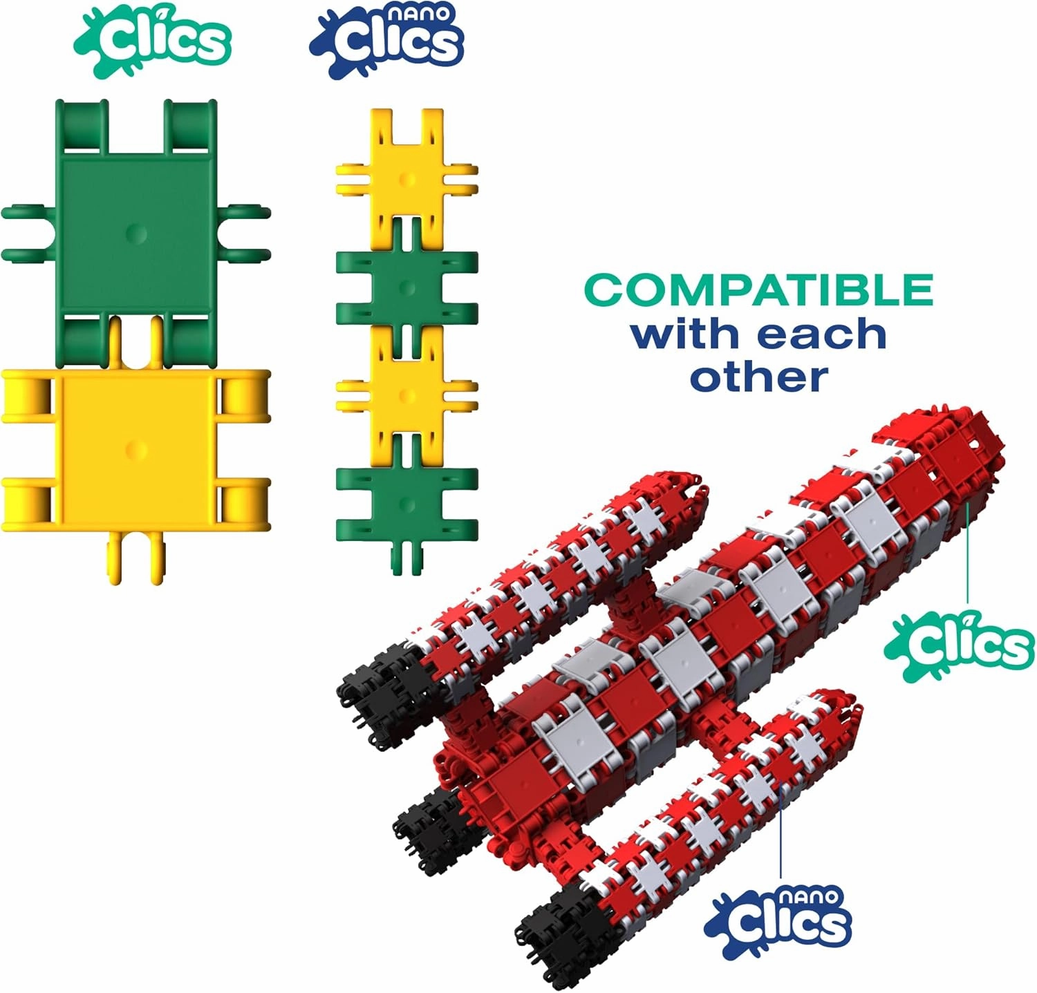 Nano Clics Fantasy Builders 125, Construction Toys for Children Ages 8 and up, Creative Educational Toys in a 125 Piece Set, Building Blocks for Girls and Boys, Durable Toys