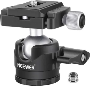 NEEWER 28mm Low Profile Tripod Ball Joint 360° Pan Rotation with 1/4" Arca Type Quick Release Plate and Spirit Level for Tripods, Monopods, Max Load: 6.6LB/5kg