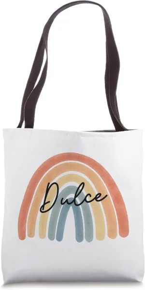 New Born Baby Dulce Personalized Gift Rainbow Nursery Tote Bag