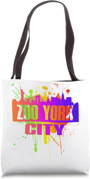 New York City NYC 5 Boroughs Big Apple Skyline ZOO York City Tote Bag