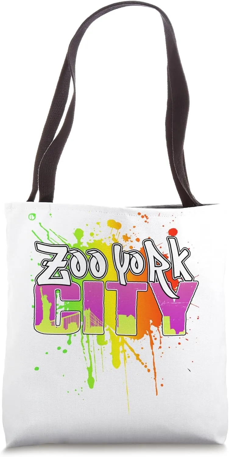 New York City NYC 5 Boroughs Big Apple Skyline ZOO York City Tote Bag