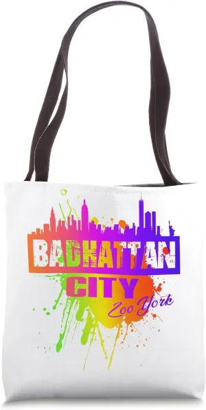 New York City NYC 5 Boroughs Big Apple Skyline ZOO York City Tote Bag
