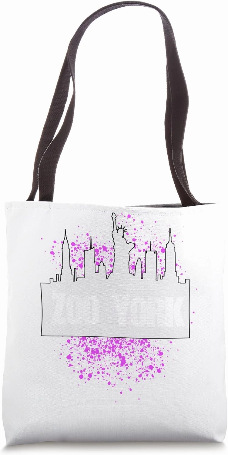 New York City NYC 5 Boroughs Big Apple Skyline ZOO York Tote Bag