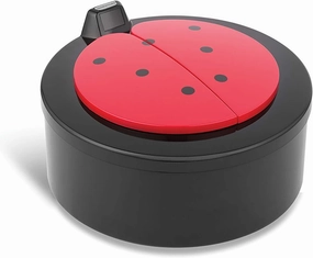 NINESTARS DZT-2-18RD Automatic Touchless Infrared Motion Sensor Container, 0.5 Gal 2L, ABS Plastic Base (Round, Red/Black Ladybug Lid)