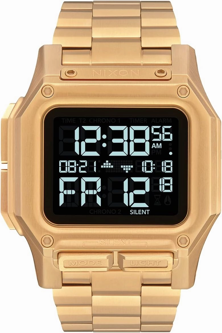 NIXON Regulus SS A1268-100m Water Resistant Men's Digital Sport Watch (46mm Watch Face, 29mm-24mm Stainless Steel Band)