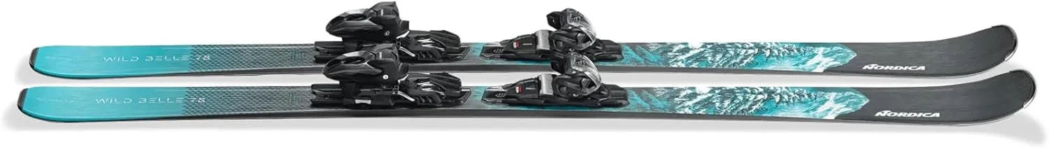 Nordica Women's Wild Belle 78 CA Stable Durable Maneuverable All Mountain Alpine Snow Skis with TP2 Compact 10 FDT Bindings