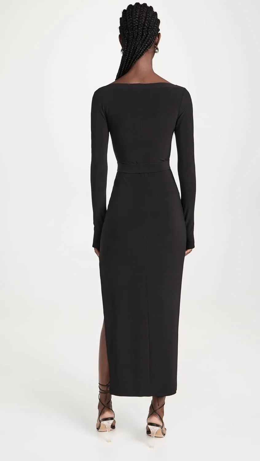 Norma Kamali Women's Scoop Neck Side Slit Gown