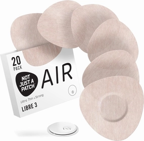 Not Just A Patch Air Libre 3 Sensor Covers (20 Pack) - Thin, Strong and Light Adhesive Patches with Ultra-Hold 14 Day Adhesion, Durable Freestyle Libre 3 Sensor Covers - Beige