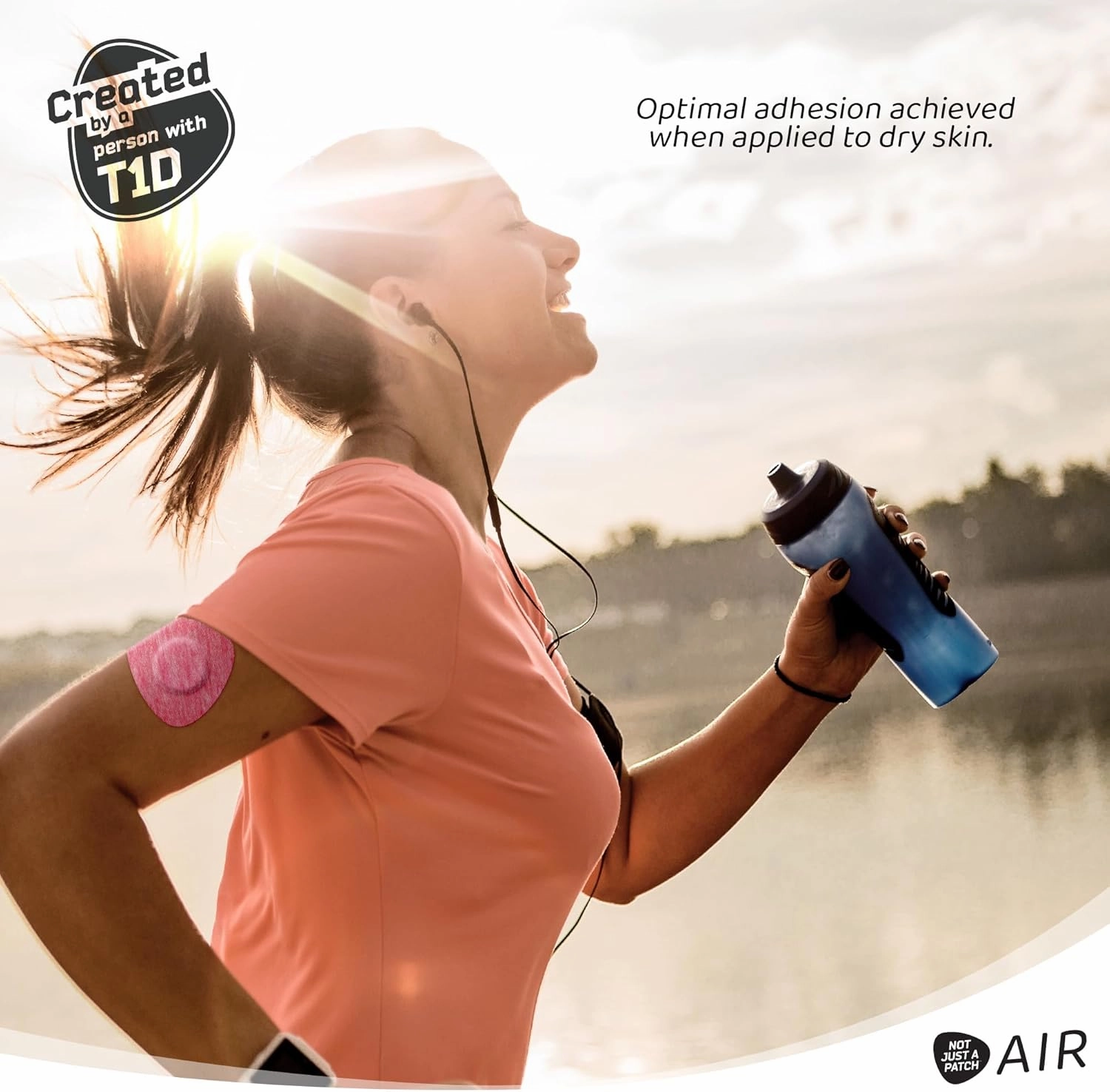 Not Just A Patch Freestyle Libre 2 Covers (20 Pack) - Thin, Strong and Light, Ultra-Long 14 Day Adhesion - Durable Lingo CGM & Libre 2 Sensor & Protector Patches - Pink