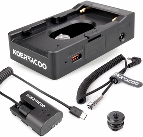 NP-F Battery Adapter Plate Compatible with NP-F970 F960 F770 F750 F570 F550 Battery   BMPCC 4K and 6K DC Cable and LP-E6 Dummy Battery to Power Blackmagic Pocket Cinema Camera 4K/6K.