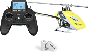 OMPHOBBY M2 EVO MK2 Ready To Fly RC Helicopter & OSHM2344 Zorro Radio Controller Battery Bundle
