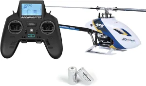 OMPHOBBY M2 EVO MK2 Ready To Fly RC Helicopter & OSHM2344 Zorro Radio Controller Battery Bundle